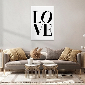 Zwart-Wit Canvas Poster 'Laten We Bij Het Bed Blijven' - Minimalistische Muurkunst 50x70cm X2 Voor Slaapkamer